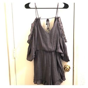 Grey v-neck romper